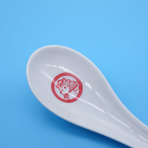 オオカミのアオン「まんぷく アオン飯店」＜オリジナル中華皿セット＞八角皿1枚と小皿1枚とレンゲ1個