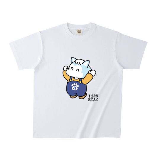 ホワイトオーガニック半袖Tシャツ Lサイズ アオン